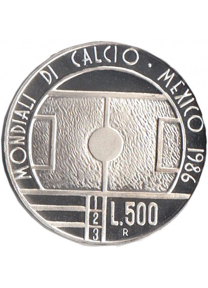 1986 - San Marino 500 Argento Mondiali di Calcio in Messico Proof